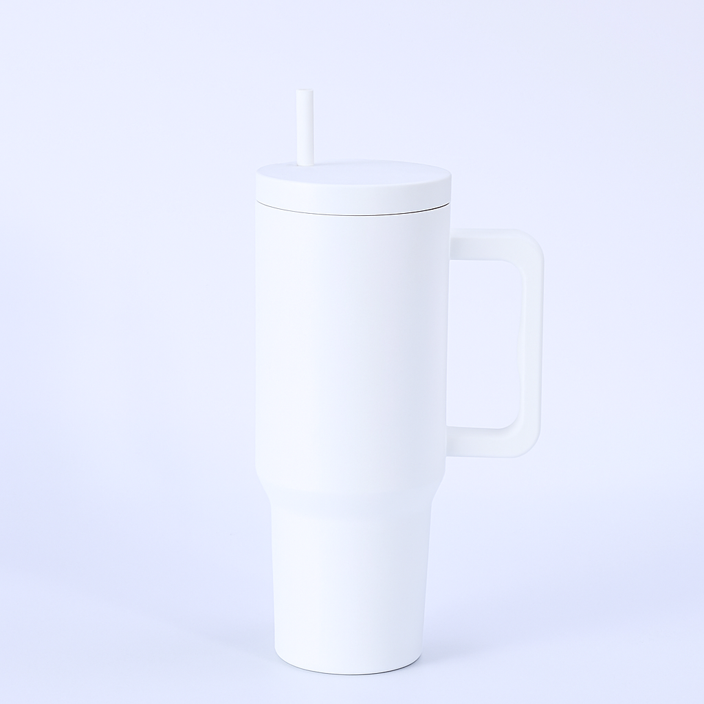 Vaso Térmico Metálico 1200 ml con Asa y Bombilla – Mantiene Frío y Caliente