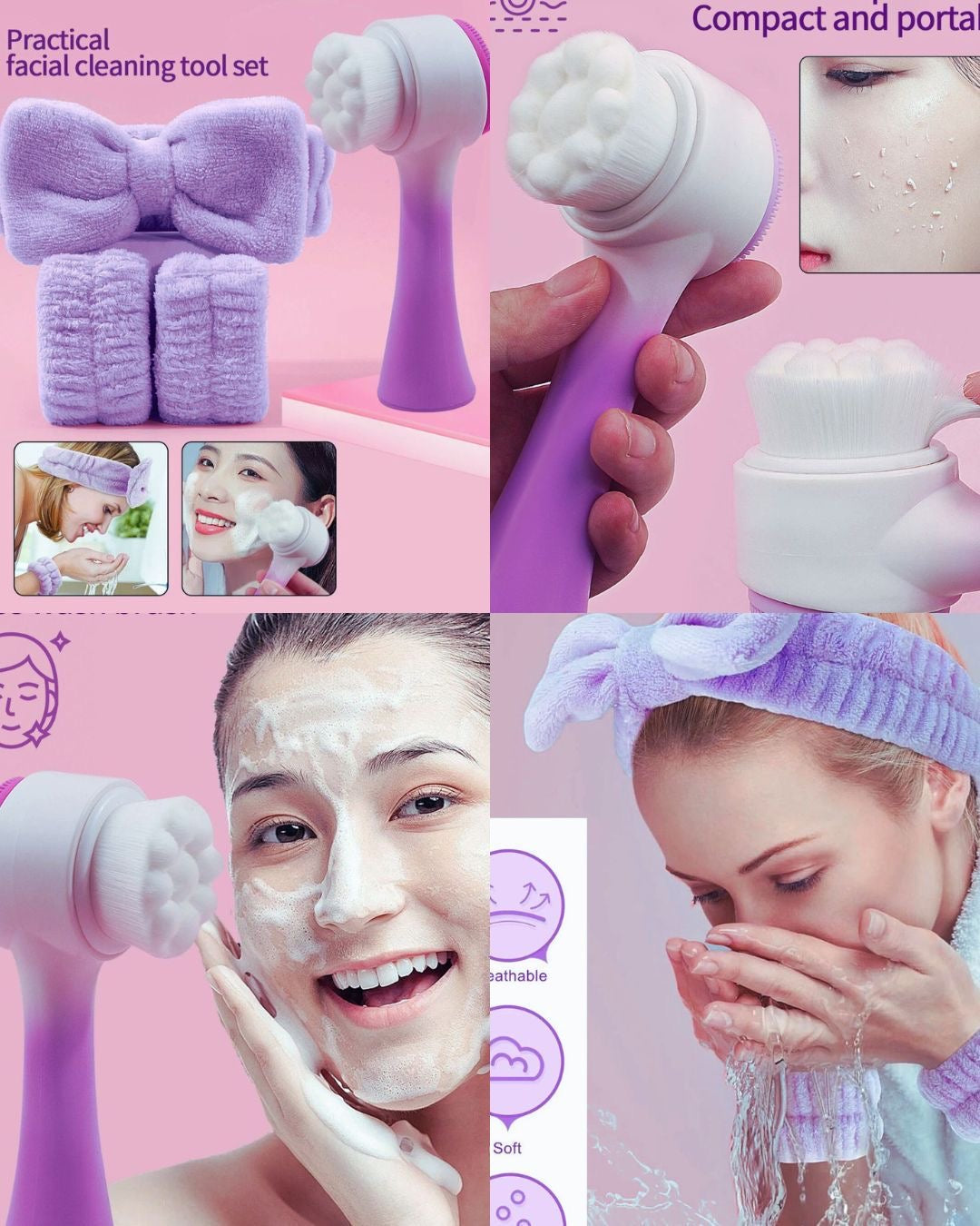 Cepillo facial eléctrico de limpieza